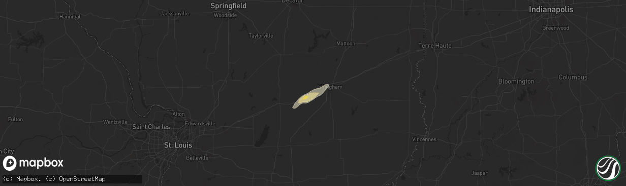 Hail map in Altamont, IL on October 18, 2025