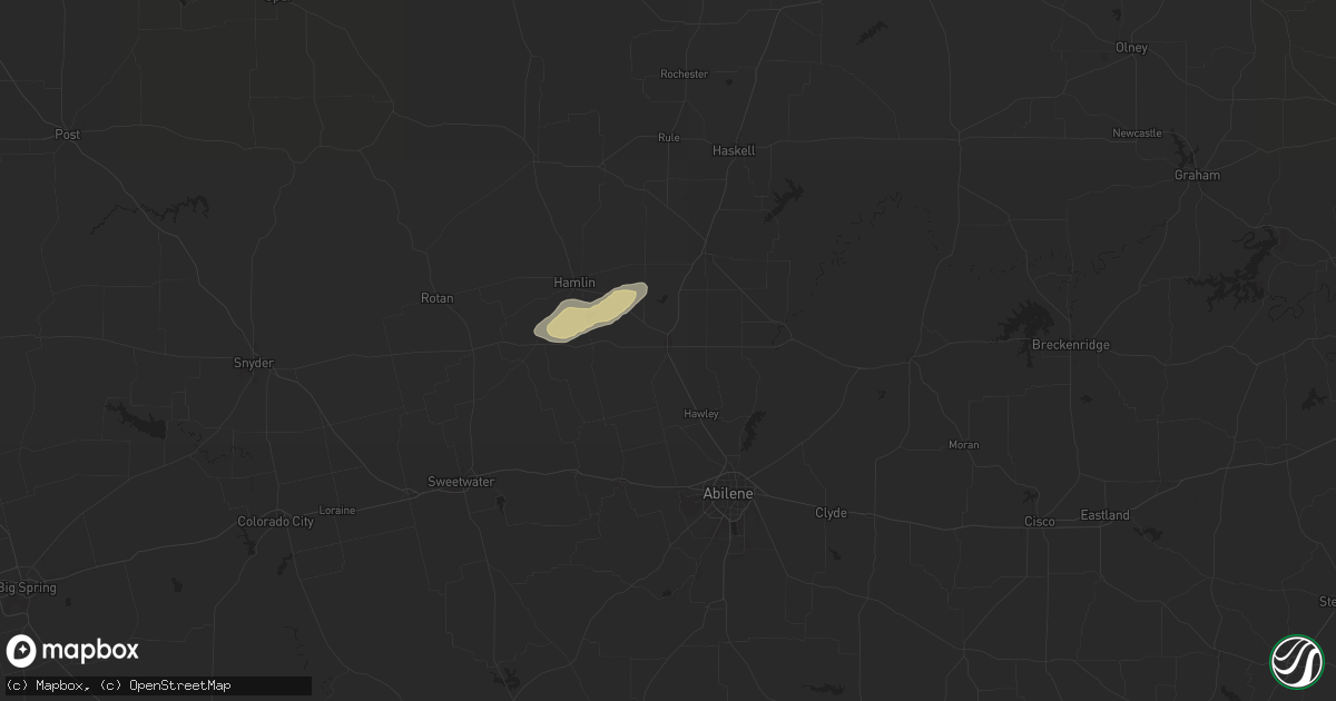 Hail map in Anson, TX on October 18, 2025