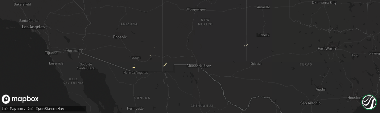 Hail map in Arizona on October 19, 2014