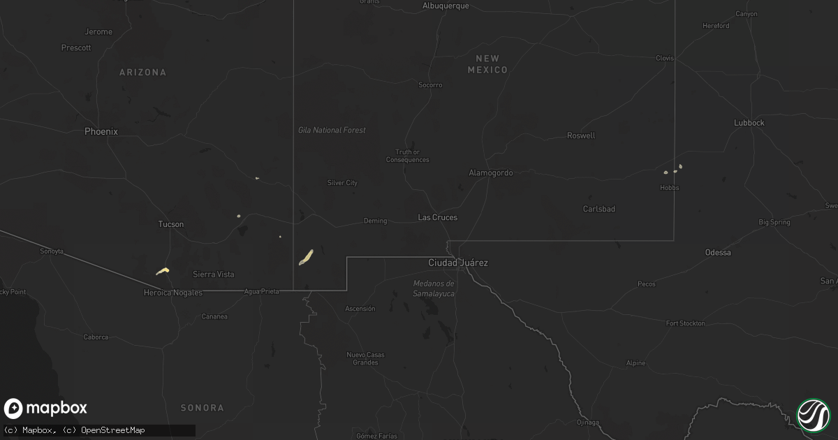 Hail map in New Mexico on October 19, 2014