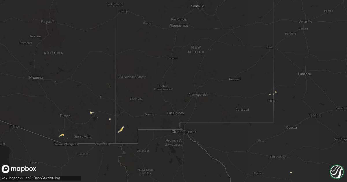 Hail map on October 19, 2014