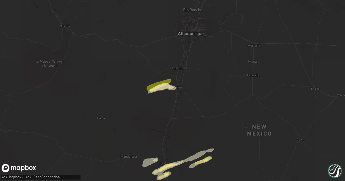 Hail map in Belen, NM on October 19, 2015