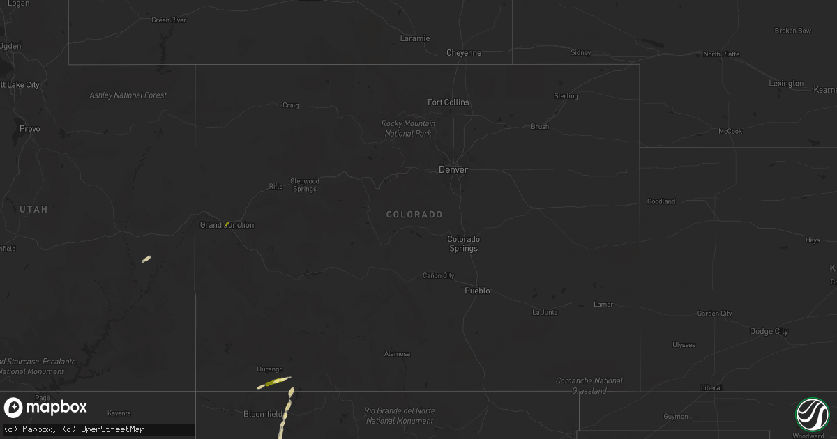 Hail map in Colorado on October 19, 2015