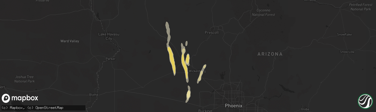 Hail map in Congress, AZ on October 19, 2015