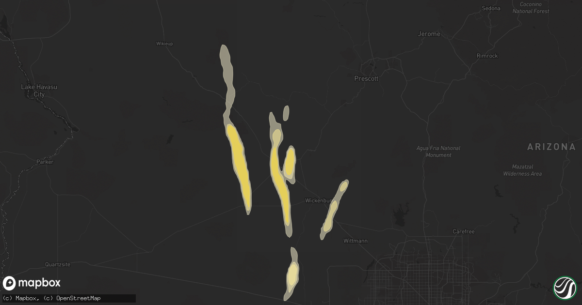 Hail map in Congress, AZ on October 19, 2015