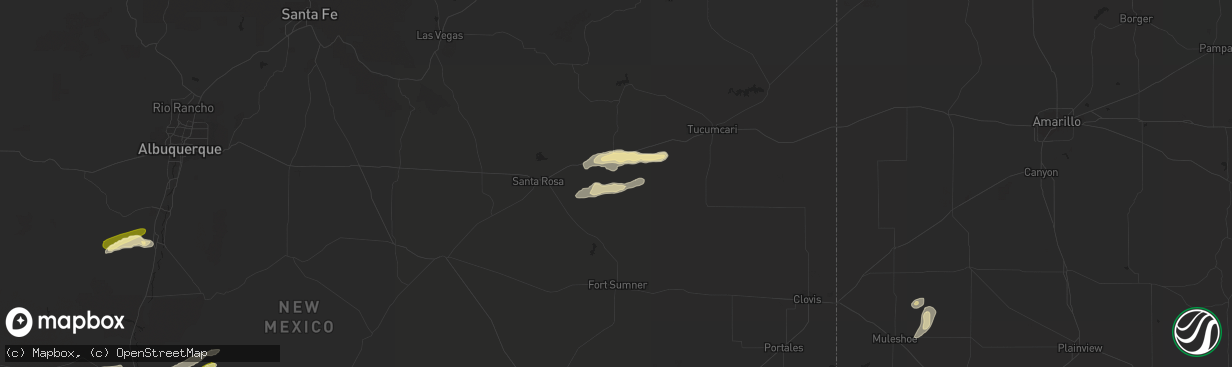 Hail map in Cuervo, NM on October 19, 2015