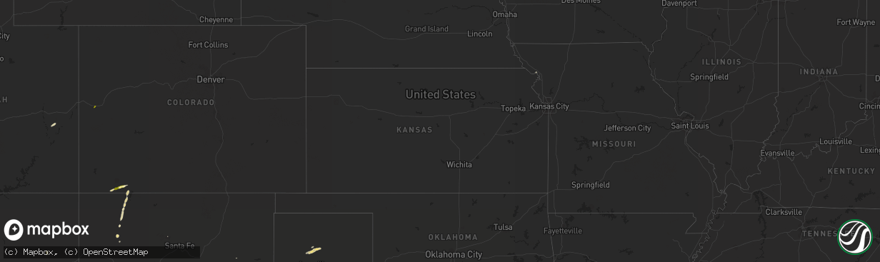 Hail map in Kansas on October 19, 2015