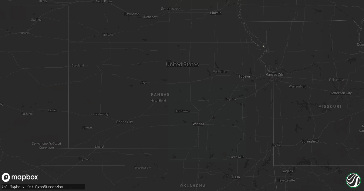 Hail map in Kansas on October 19, 2015
