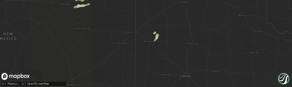 Hail map in Muleshoe, TX on October 19, 2015