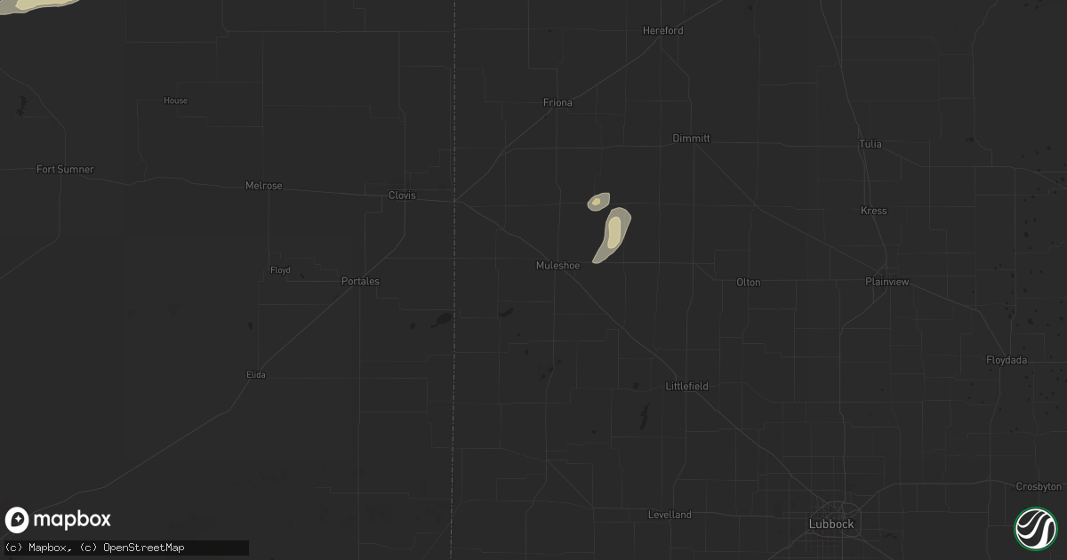 Hail map in Muleshoe, TX on October 19, 2015