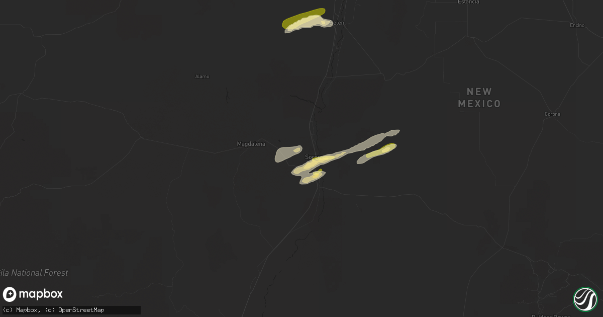 Hail map in Socorro, NM on October 19, 2015