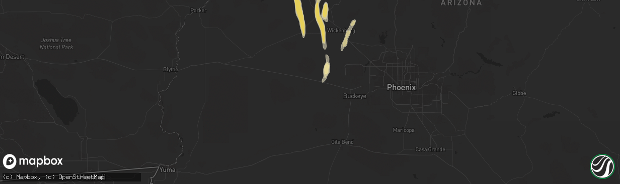 Hail map in Tonopah, AZ on October 19, 2015