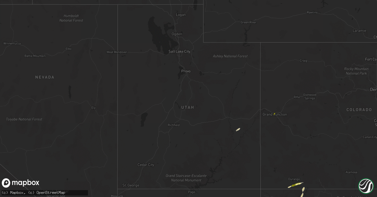 Hail map in Utah on October 19, 2015