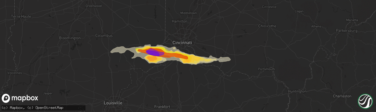 Hail map in Alexandria, KY on October 19, 2016