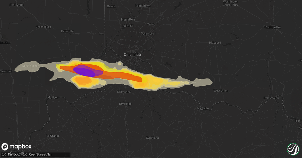 Hail map in California, KY on October 19, 2016
