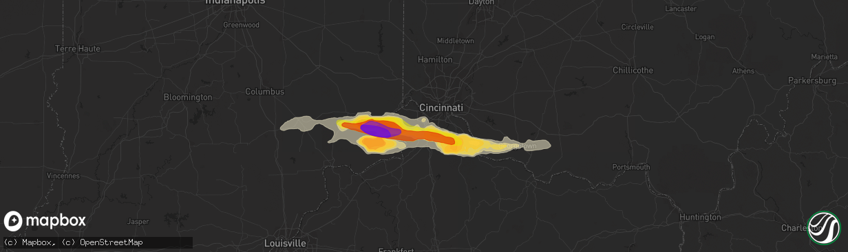 Hail map in Florence, KY on October 19, 2016