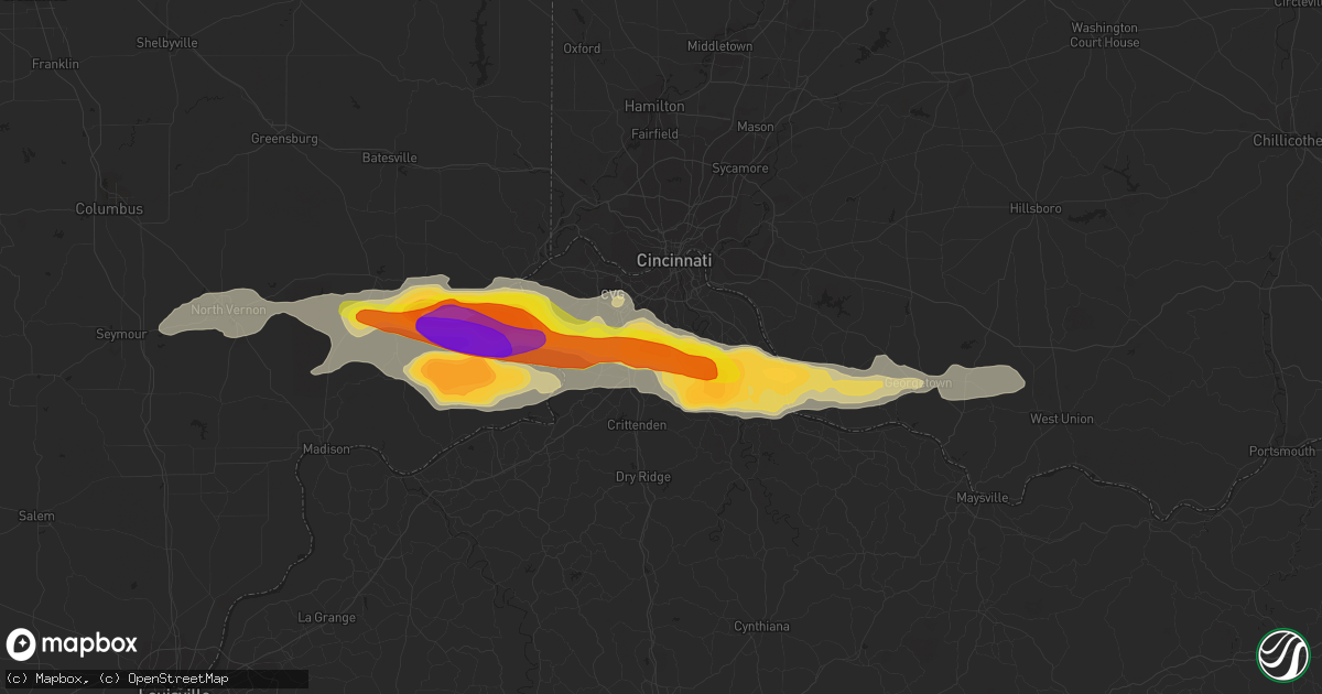 Hail map in Independence, KY on October 19, 2016