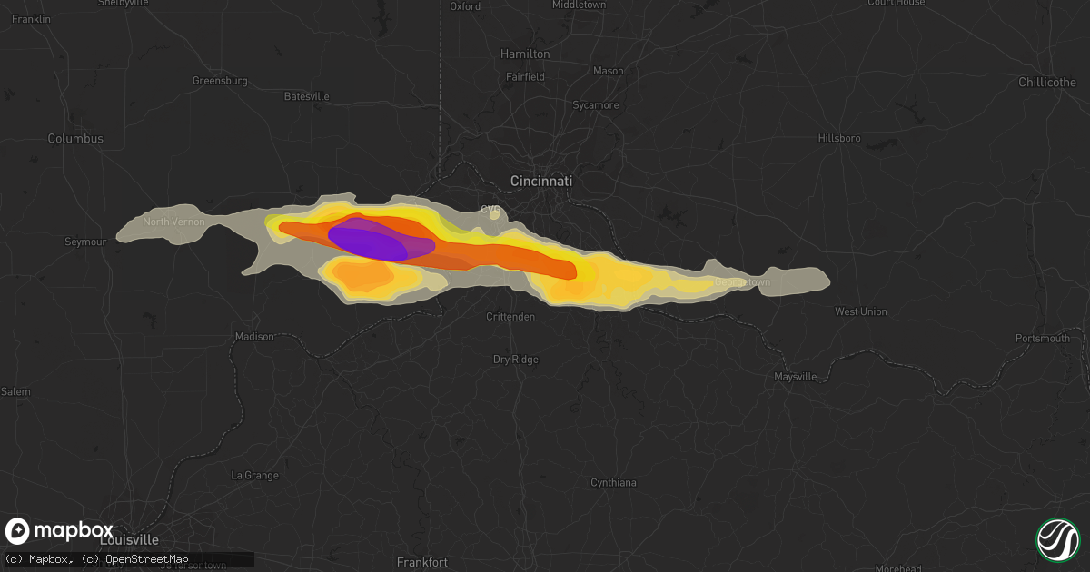 Hail map in Morning View, KY on October 19, 2016