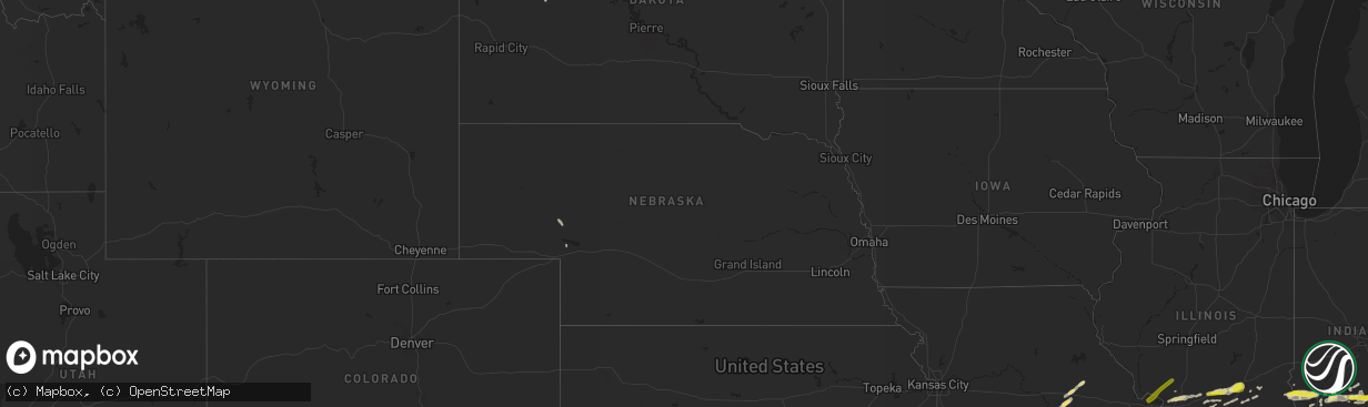 Hail map in Nebraska on October 19, 2016