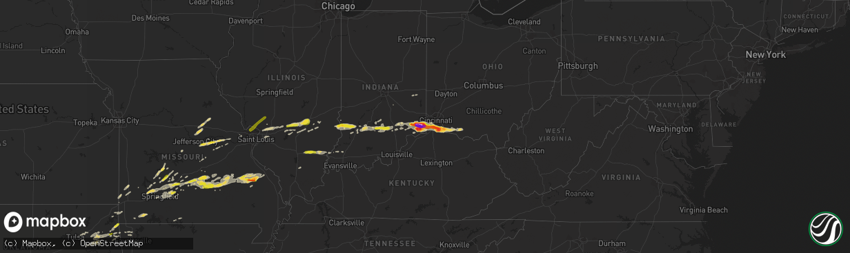 Hail map on October 19, 2016