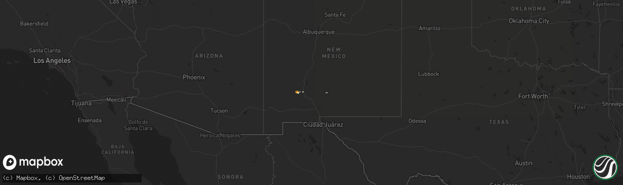 Hail map in New Mexico on October 19, 2017