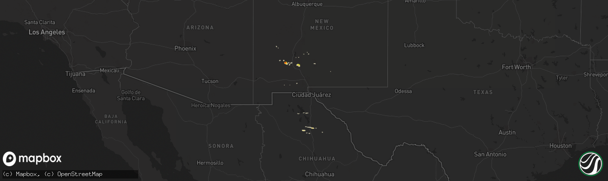 Hail map on October 19, 2017