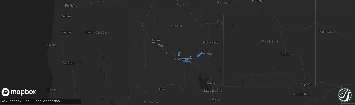 Hail map in Idaho on October 19, 2019