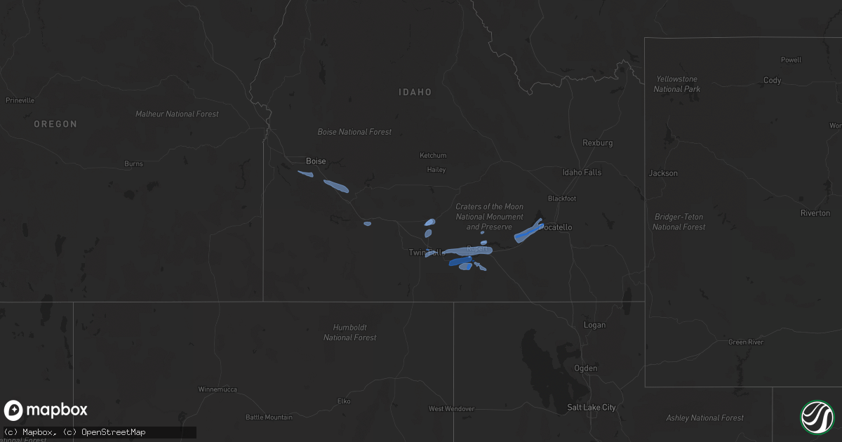Hail map in Idaho on October 19, 2019