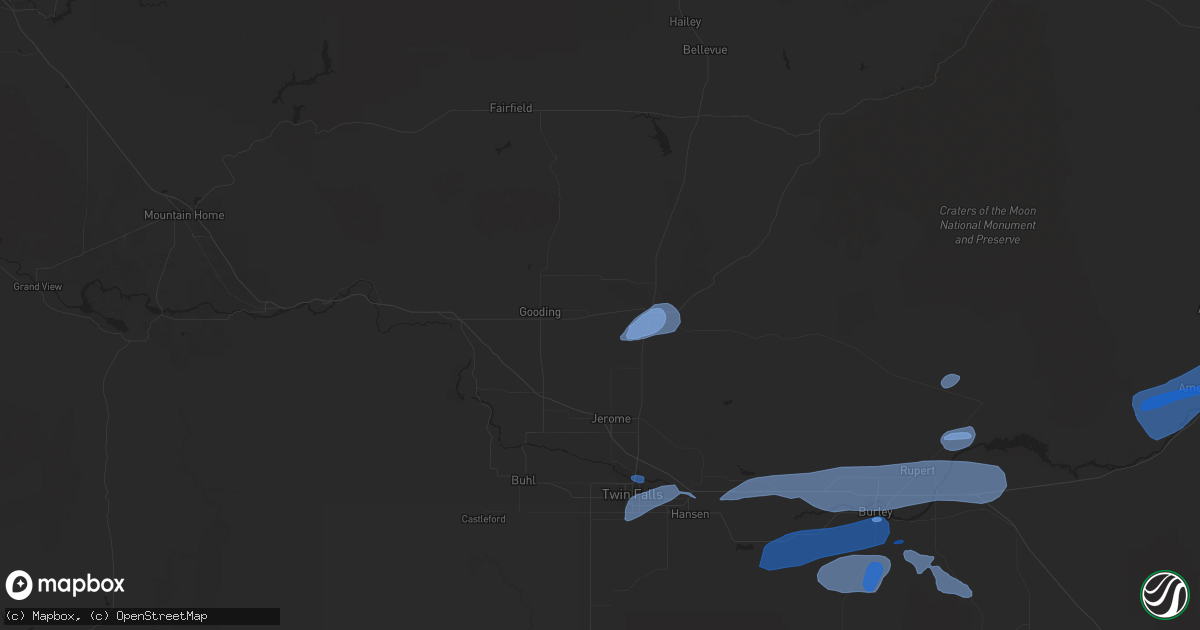 Hail map in Kuna, ID on October 19, 2019