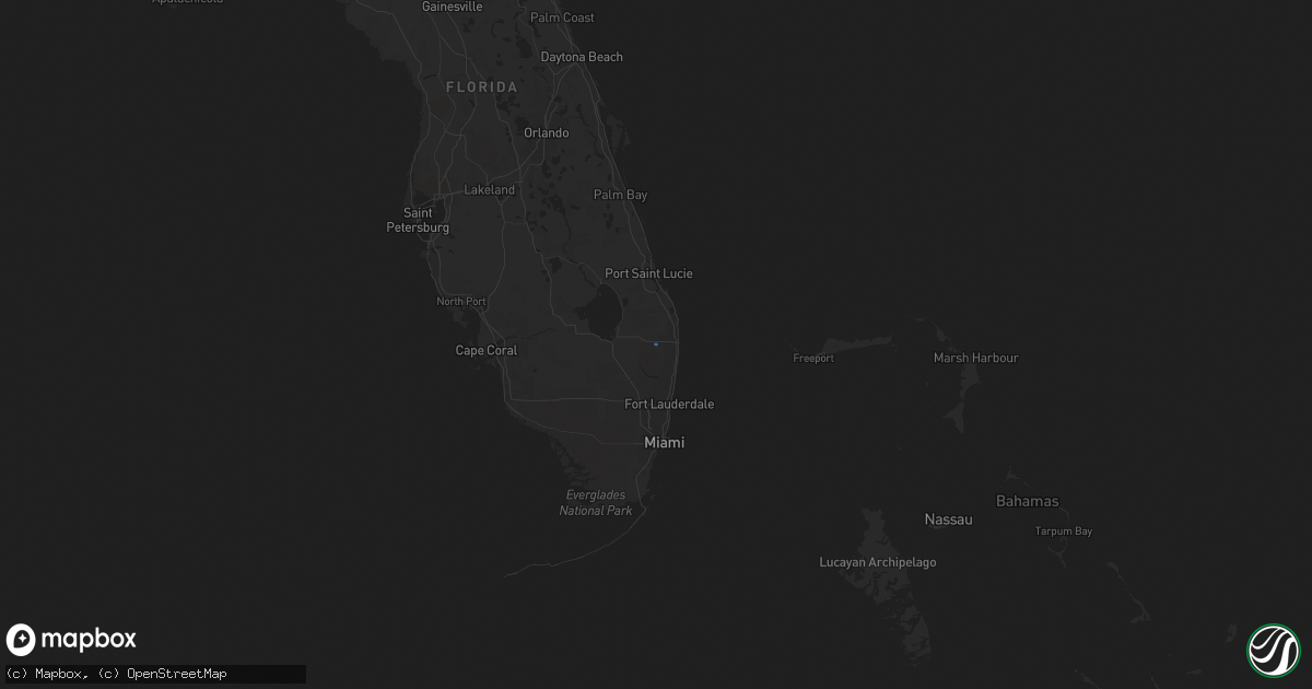 Hail map in Florida on October 19, 2020