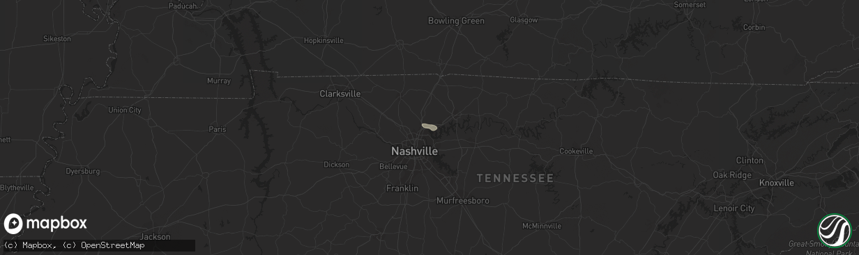 Hail map in Hendersonville, TN on October 19, 2023