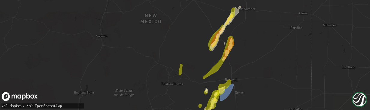 Hail map in Capitan, NM on October 19, 2024