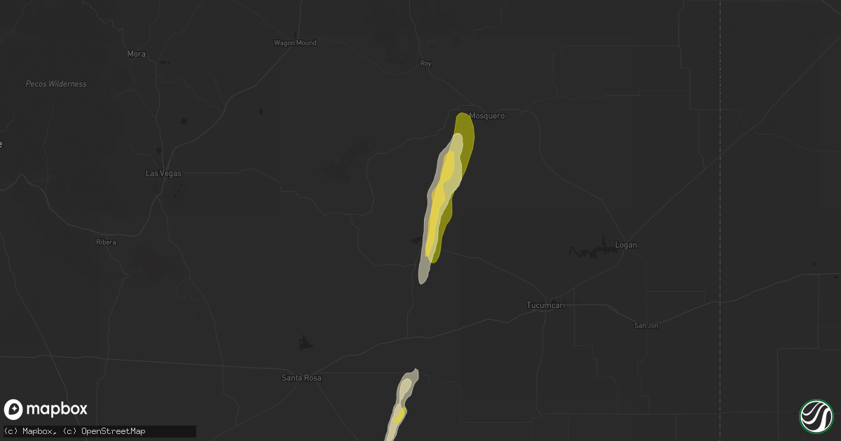 Hail map in Conchas Dam, NM on October 19, 2024