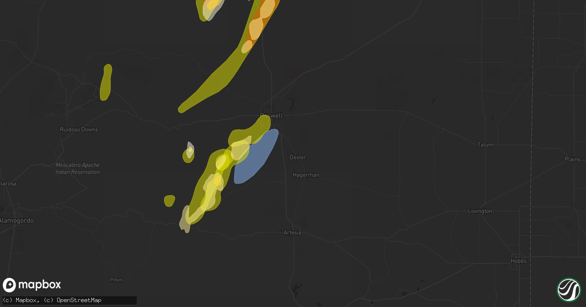 Hail map in Dexter, NM on October 19, 2024