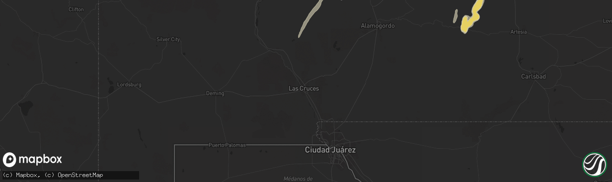 Hail map in Las Cruces, NM on October 19, 2024