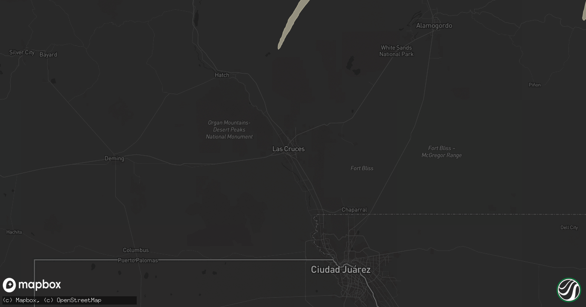 Hail map in Las Cruces, NM on October 19, 2024