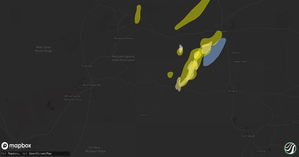 Hail map in Mayhill, NM on October 19, 2024