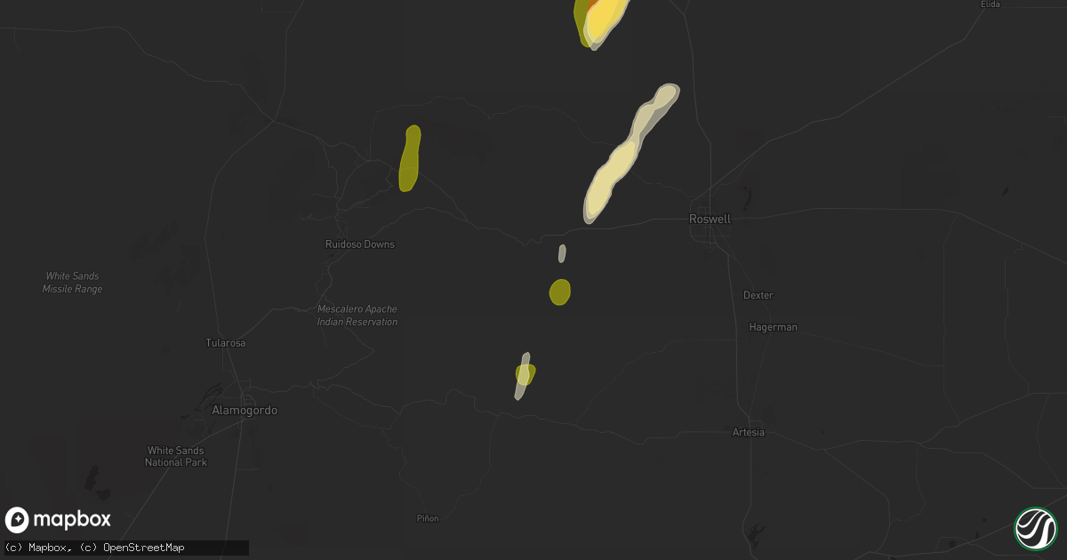 Hail map in Picacho, NM on October 19, 2024
