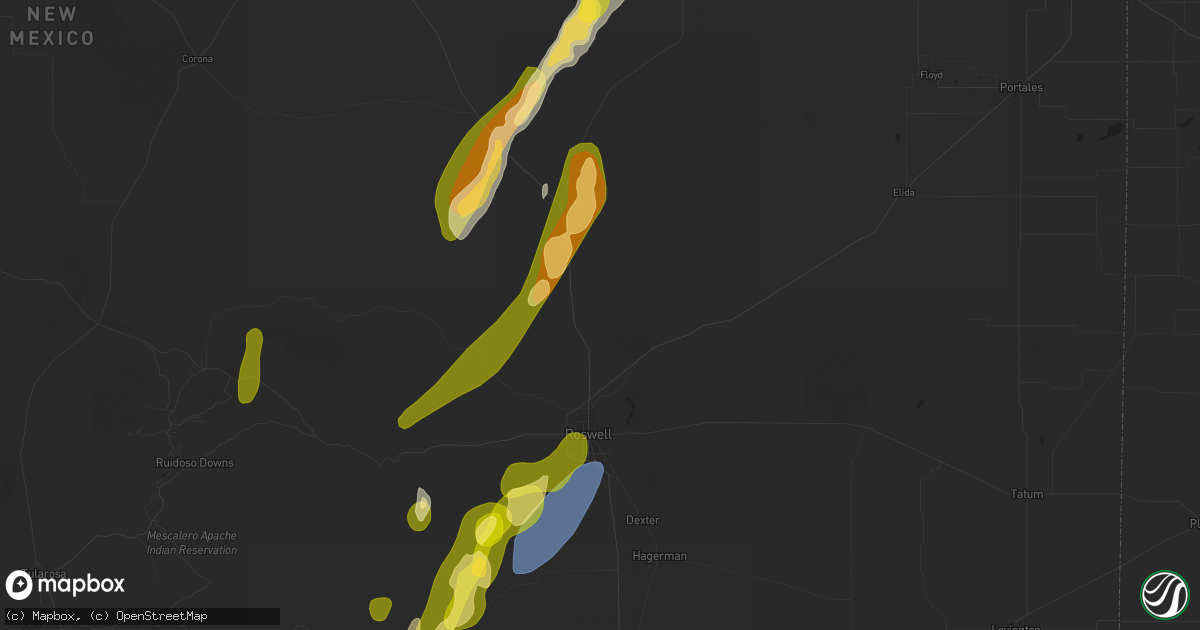 Hail map in Roswell, NM on October 19, 2024