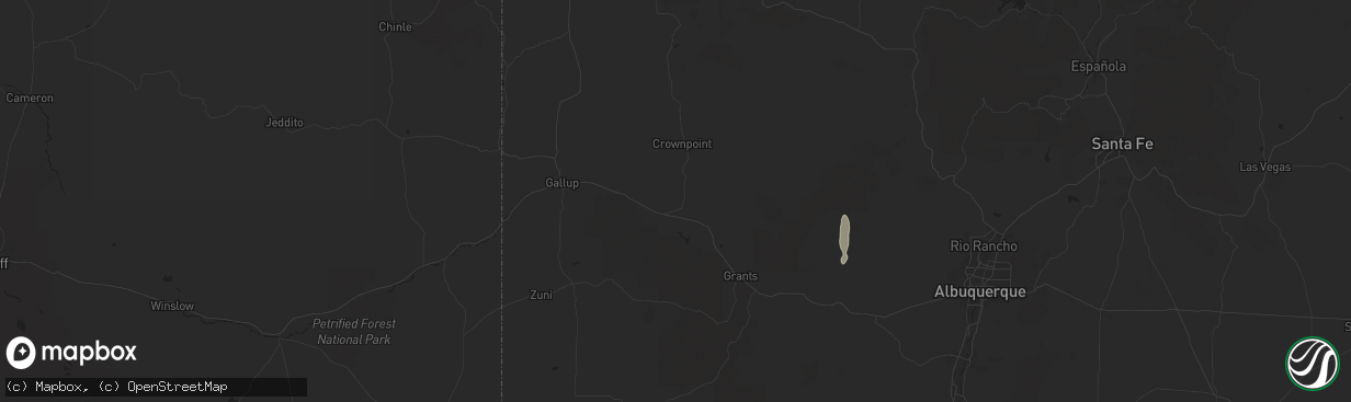 Hail map in Thoreau, NM on October 19, 2024