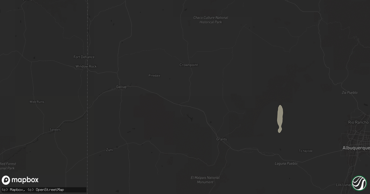 Hail map in Thoreau, NM on October 19, 2024