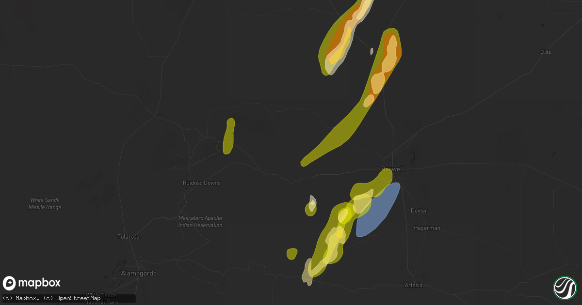 Hail map in Tinnie, NM on October 19, 2024