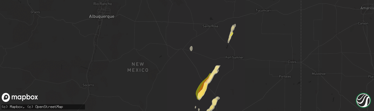 Hail map in Vaughn, NM on October 19, 2024