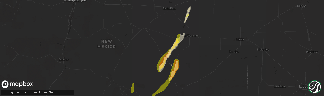 Hail map in Yeso, NM on October 19, 2024