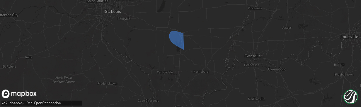 Hail map in Benton, IL on October 19, 2025