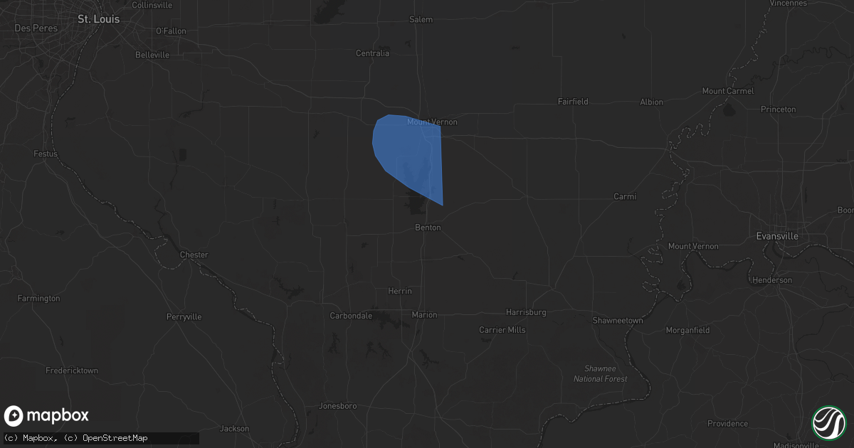 Hail map in Benton, IL on October 19, 2025