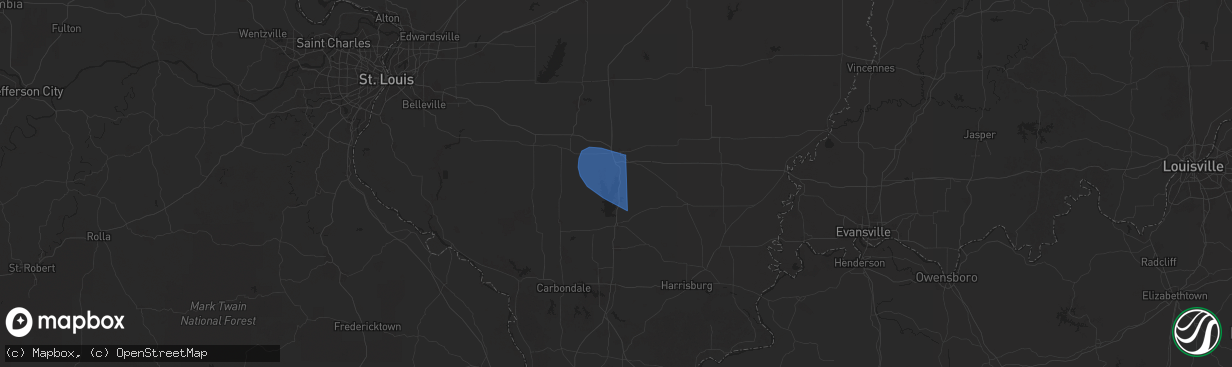 Hail map in Bonnie, IL on October 19, 2025