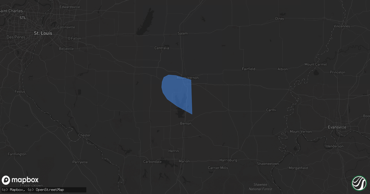 Hail map in Bonnie, IL on October 19, 2025