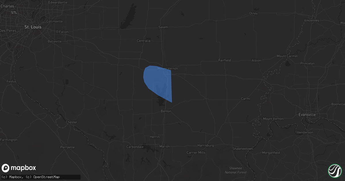 Hail map in Ina, IL on October 19, 2025