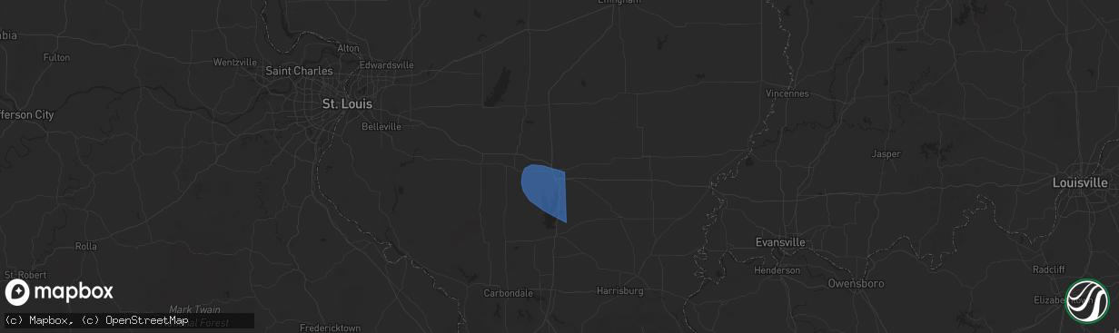 Hail map in Mount Vernon, IL on October 19, 2025